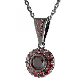 BG přívěs vsazený granát 744-2 Stříbro 925 - ruthenium (30-90dní) Granát