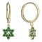 BeKid, Gold kids earrings -090 - Switching on: Screw, Metal: White gold 585, Stone: Green cubic zircon