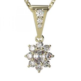BG zlatý diamantový přívěšek 627 Žluté zlato - 585 Diamant lab-grown