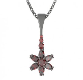 BG přívěs ve tvaru hvězdy 520-B Stříbro 925 - ruthenium (30-90dní) Granát