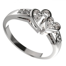 BG zlatý diamantový prstýnek 968 Bílé zlato - 585 Diamant lab-grown
