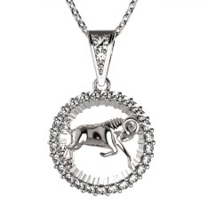 BG zlatý diamantový přívěšek Beran 045 Bílé zlato - 585 Diamant lab-grown
