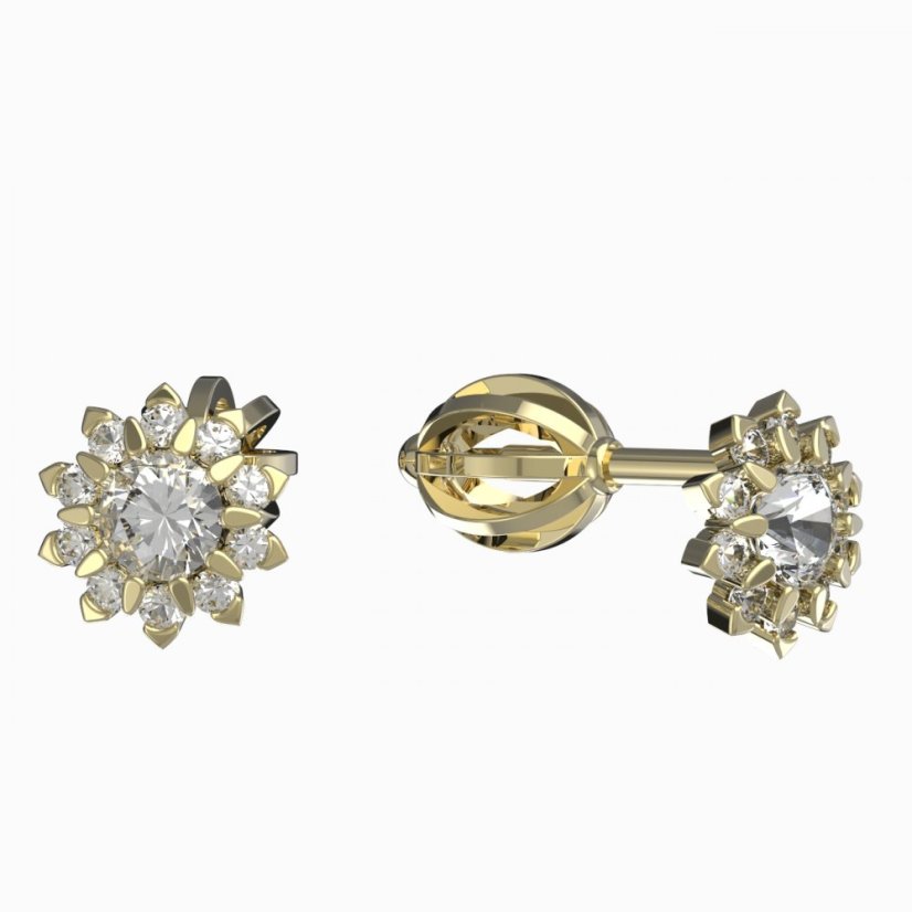 BeKid dětské náušnice 987 Žluté zlato - 585 Diamant