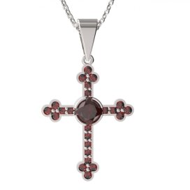 BG přívěs osázený kameny:granát  274 Stříbro 925 - rhodium Granát