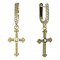 BeKid, Gold kids earrings -1110 - Switching on: Pendant hanger, Metal: White gold 585, Stone: Green cubic zircon