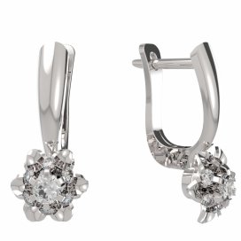 BG zlaté náušnice 878 Bílé zlato - 585 Diamant