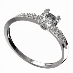BG zlatý diamantový prstýnek 885 D Bílé zlato - 585 Diamant lab-grown