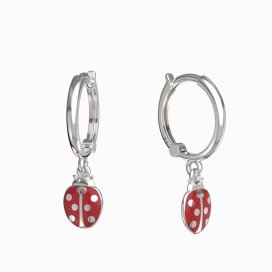 BeKid dětské náušnice beruška 1206 Bílé zlato - 585