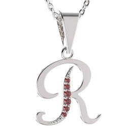 BG přívěs osázené kameny:granát  1226 Stříbro 925 - rhodium Granát