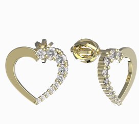 BeKid dívčí náušnice srdíčko 1263 Žluté zlato - 585 Diamant