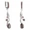 BG earring drop stone  494-P93 - Metal: Silver 925 - rhodium, Stone: Garnet