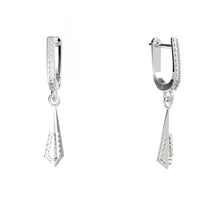 BG zlaté náušnice 1360 Bílé zlato - 585 Diamant