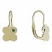 BeKid, Gold kids earrings -828 - Switching on: Brizura 0-3 roky, Metal: Yellow gold 585, Stone: Green cubic zircon