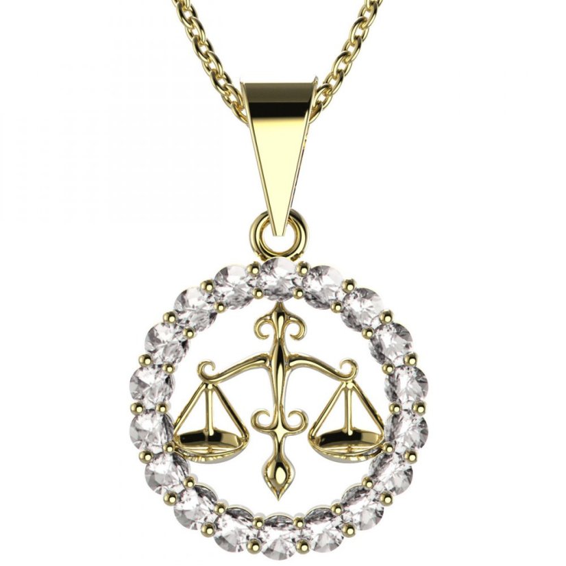 BeKid dětský zlatý přívěsek 044 váhy Žluté zlato - 585 Diamant