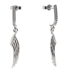 BG zlaté náušnice Křídla 1357 Bílé zlato - 585 Diamant