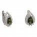 BG earring drop stone  505-90 - Metal: Silver 925 - rhodium, Stone: Garnet