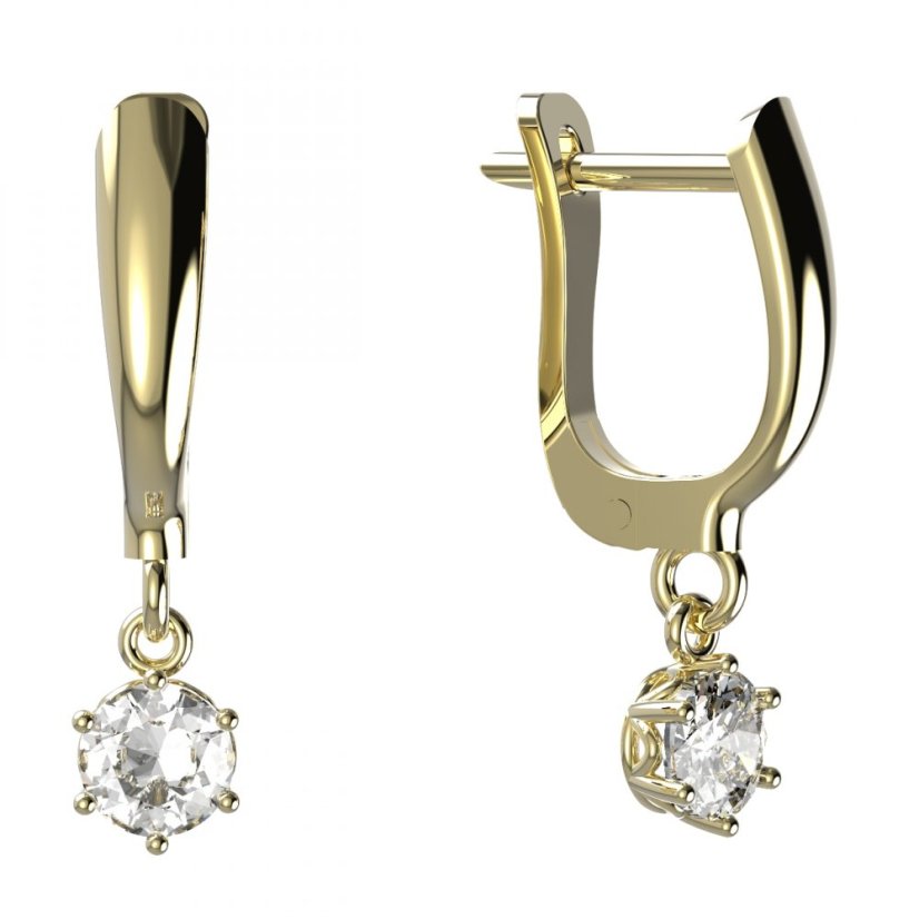 BG zlaté náušnice 1294 Žluté zlato - 585 Diamant