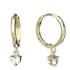 BG zlaté diamantové náušnice 782 Žluté zlato - 585 Diamant lab-grown