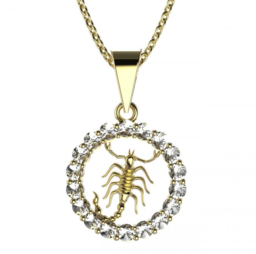 BG zlatý přívěšek Štír 044 Žluté zlato - 585 Diamant