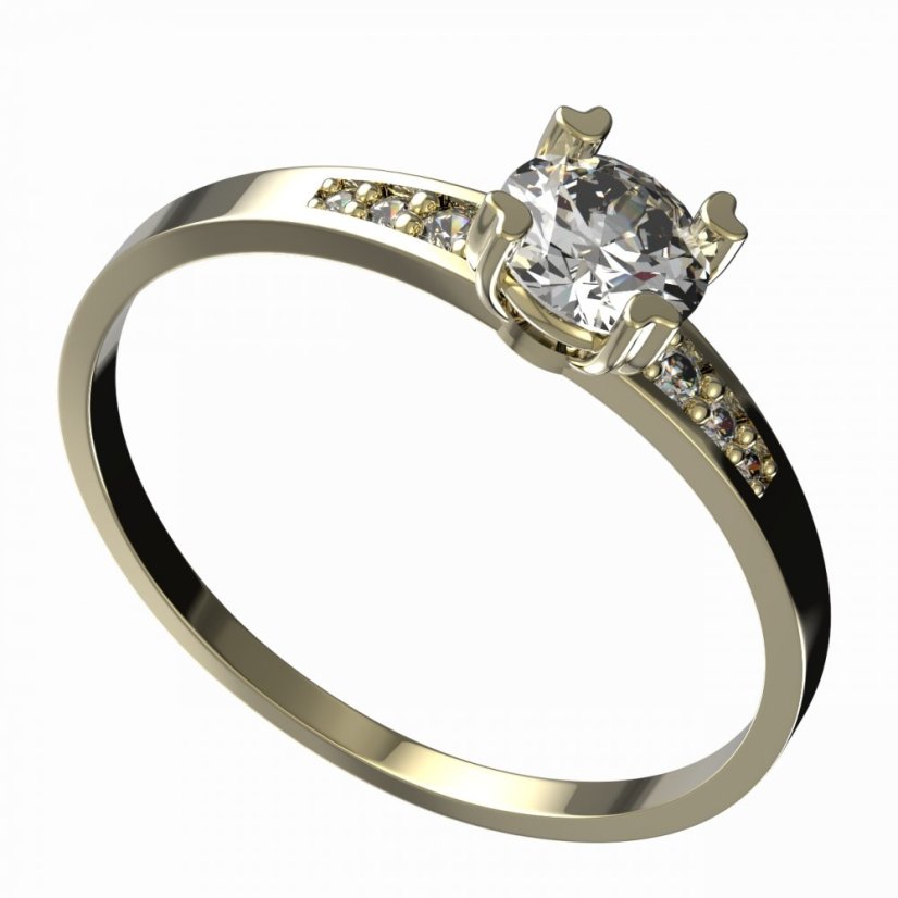 BG zlatý diamantový prstýnek 885 J Žluté zlato - 585 Diamant lab-grown