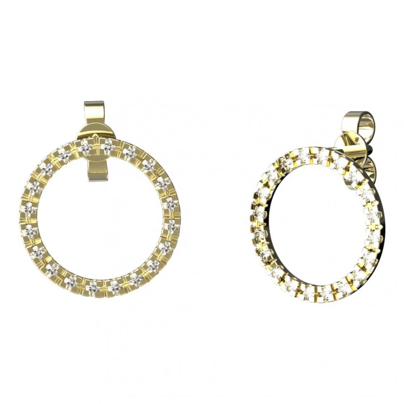 BG zlaté náušnice 1163A03 Žluté zlato - 585 Bílý kubický zirkon