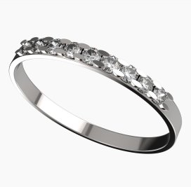 BG zlatý prstýnek 617/17 Bílé zlato - 585 Bílý kubický zirkon