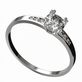 BG zlatý diamantový prstýnek 885 J Bílé zlato - 585 Diamant lab-grown