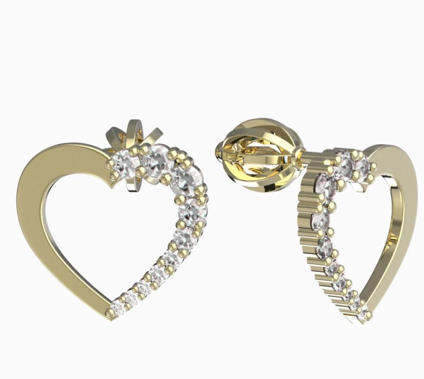 BeKid dívčí náušnice srdíčko 1263 Žluté zlato - 585 Diamant