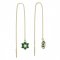 BeKid, Gold kids earrings -109 - Switching on: Brizura 0-3 roky, Metal: Yellow gold 585, Stone: Green cubic zircon