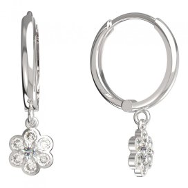 BeKid dětské náušnice šestilístek 866 Bílé zlato - 585 Diamant