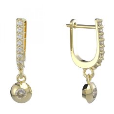 BG zlaté diamantové náušnice 732 Žluté zlato - 585 Diamant lab-grown