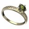 BG vltavínový prsten 875E - Kov: Žluté zlato 585, Kámen: Vltavín a  kubický zirkon