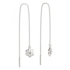 BeKid dětské náušnice šestilístek 866 Bílé zlato - 585 Diamant