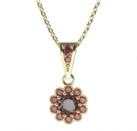 BG přívěs kulatý 149-1 Stříbro 925 - pozlacené Granát