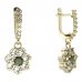BG circular earring 456-84 - Metal: Silver - gold plated 925, Stone: Moldavite and cubic zirconium