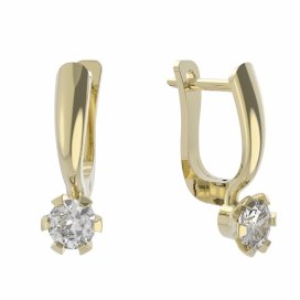 BG zlaté náušnice 556 Žluté zlato - 585 Diamant