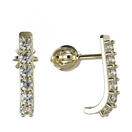 BG zlaté náušnice 93 Žluté zlato - 585 Diamant