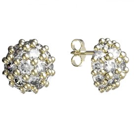 BG zlaté náušnice s diamanty 992 Žluté zlato - 585 Diamant lab-grown