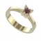 BG gold ring garnet or moldavit 762 - Metal: Yellow gold 585, Stone: Garnet and diamond