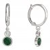 BeKid, Gold kids earrings -864 - Switching on: Circles 12 mm, Metal: White gold 585, Stone: Green cubic zircon