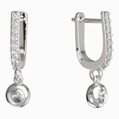 BG zlaté náušnice 102 Bílé zlato - 585 Diamant
