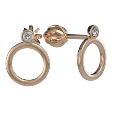 BG zlaté náušnice kroužky 1356 Růžové zlato 585 (30-90dní) Diamant