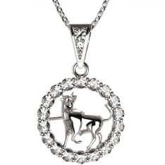BG zlatý diamantový přívěšek Býk 044 Bílé zlato - 585 Diamant lab-grown
