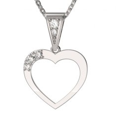 BG zlatý přívěšek srdíčko 1556 Bílé zlato - 585 Diamant