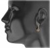 BG circular earring 628-94 - Metal: White gold 585, Stone: Moldavit and garnet