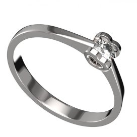 BG zlatý  prstýnek 1140 /zásnubní-snubní/ Bílé zlato - 585 Diamant