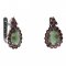 BG earring drop stone  519-87 - Metal: Silver 925 - rhodium, Stone: Garnet