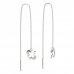 BeKid, Gold kids earrings -849 - Switching on: Chain 9 cm, Metal: White gold 585, Stone: Green cubic zircon