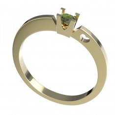 BG gold ring garnet or moldavit 795