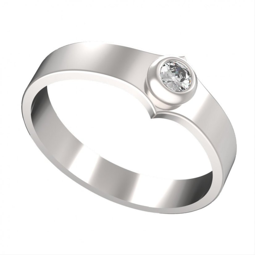 BG zlatý zásnubní prsten 947/550 Bílé zlato - 585 Diamant